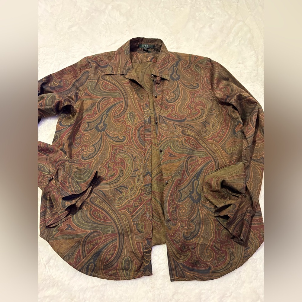 Paisley Button-Up Shirt saw Large